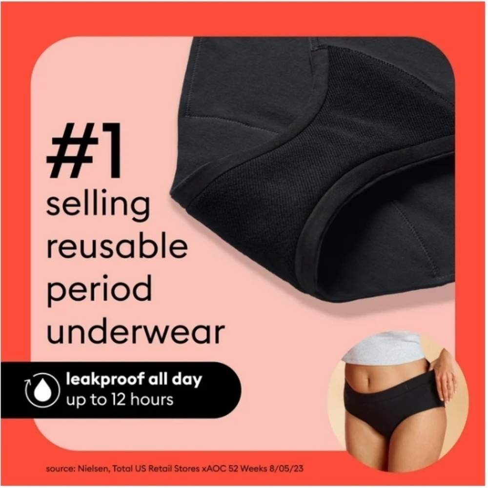 Women's Thinx for All Period Leakproof Underwear Black Briefs Lot of 3 - Small - Picture 4 of 7